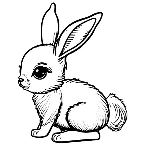 Baby Rabbit Coloring Page · Creative Fabrica