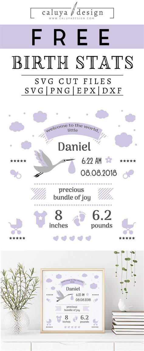 Free Birth Stats Board Svg Png Eps Dxf By Artofit