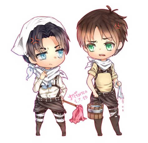 C Levi And Eren Chibi By Minteaparty On Deviantart
