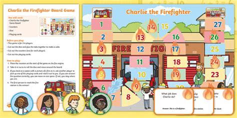 Charlie The Firefighter Board Game Teacher Made