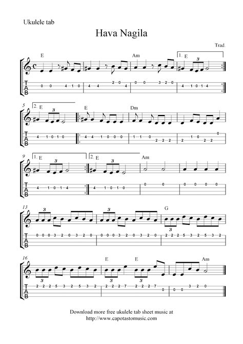 Ukulele tab, also known as ukulele tablature, is a variation of ukulele sheet music designed to help the musician visualize finger placement on frets as. Free Printable Sheet Music | Ukulele songs, Ukulele music, Sheet music