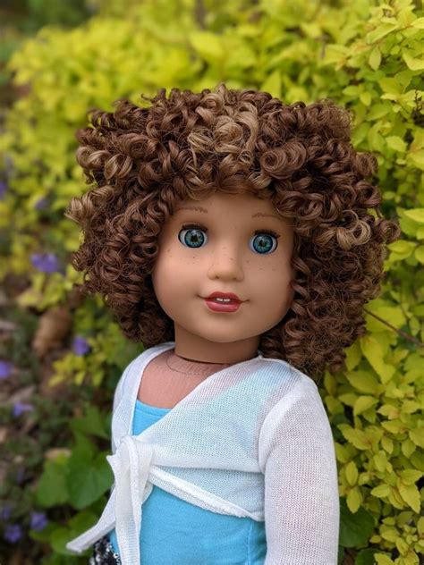 Jessica Custom Ooak American Girl Doll Brown Curly Hair Blue Etsy