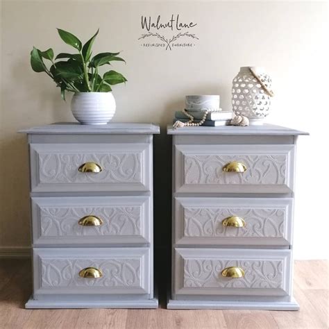 These Gorgeous Bedside Tables Has Been Painted With Neutral Light Grey