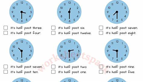 Tell the time worksheets - Printable and Online Worksheets Pack