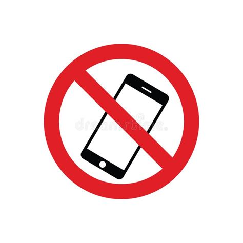 No Phone Or Smart Phone Device Prohibition Symbol For Sign Or Icon