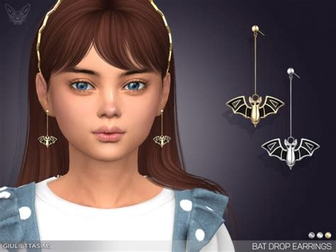 Bat Drop Earrings For Kids By Feyona At Tsr Sims 4 Updates