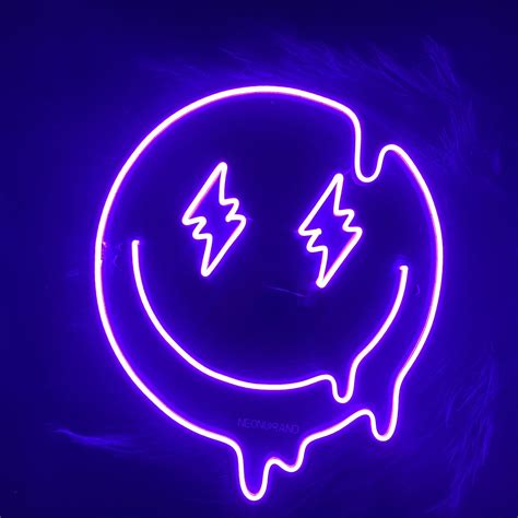 Neon Smiley Face Emoji Sign Aesthetic Led Light In 2022 Neon Signs