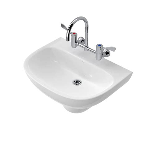 Buy Caroma Care 600 Wall Basin 1 Tap Hole Gloss White Online Cass