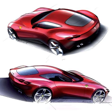 Car Design Sketch On Instagram “ferrari Roma Official Sketches” Mobil