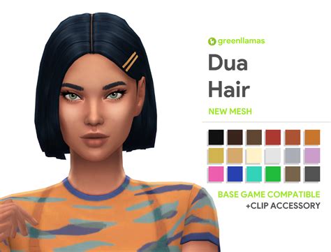 Dua Hair Greenllamas Greenllamas On Patreon Sims Hair Sims Sims 4