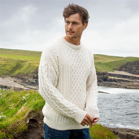 Mens Traditional Aran Sweater Irish Clothing Aran Sweater Irish Sweater