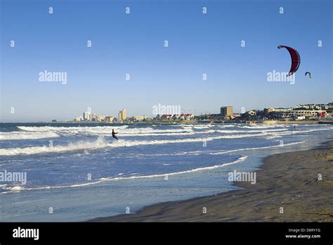Kite Surfing At Kings Beach Port Elizabeth South Africa Stock Photo