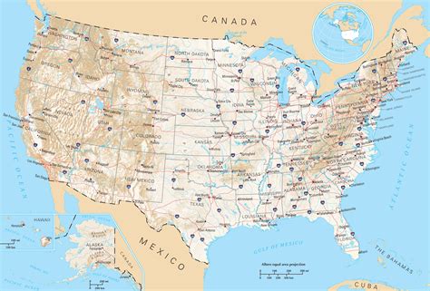 Carte États Unis Ville