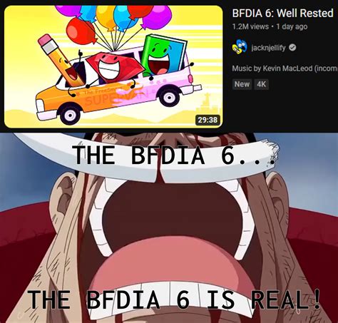 Bfdia 6 Is Real The One Piece Is Real Know Your Meme