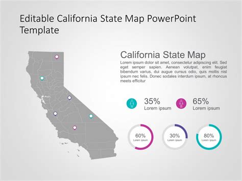 California Map Powerpoint Template 6 Slideuplift California Map Usa