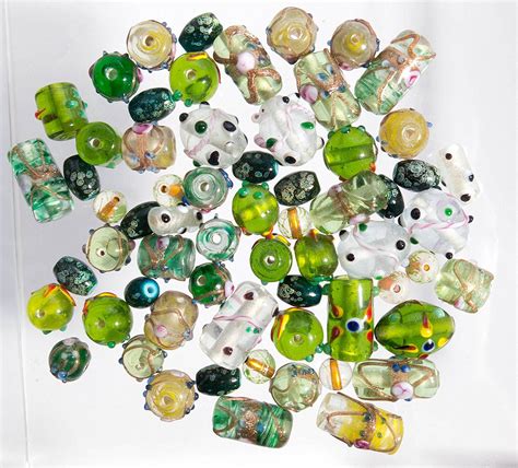 Glass Beads For Jewelry Making For Adults 60 80 Pieces Lampwork Murano