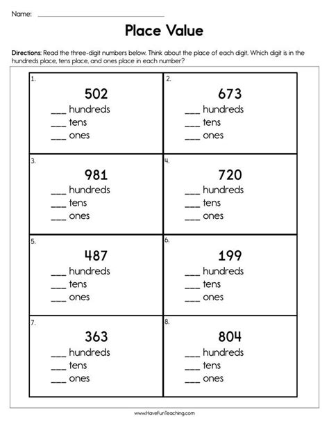 Place Value Worksheet For Rounding Tens And Hundreds To The Nearest