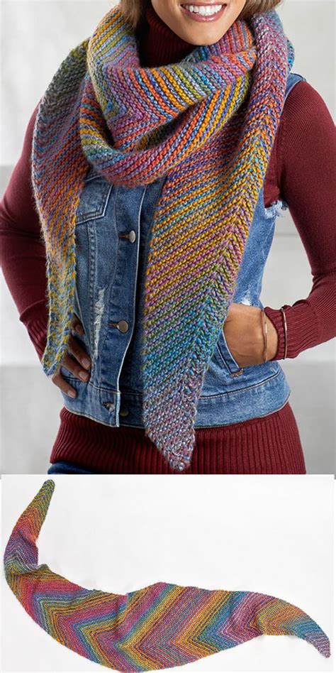 Free Knitting Pattern For Easy Cityscape Shawl Crescent Shaped Shawl