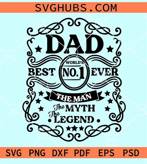 Dad Best No1 Ever The Man The Myth The Legend Svg Dad Svg Jack