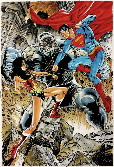 Klaatu Barada Nikto Superman Wonder Woman Dc Comic Art Darkseid