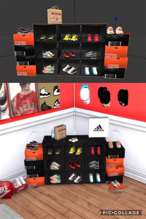 Simlocker Sneakerhead Display Custom Content Clutter Decor For Sims 4
