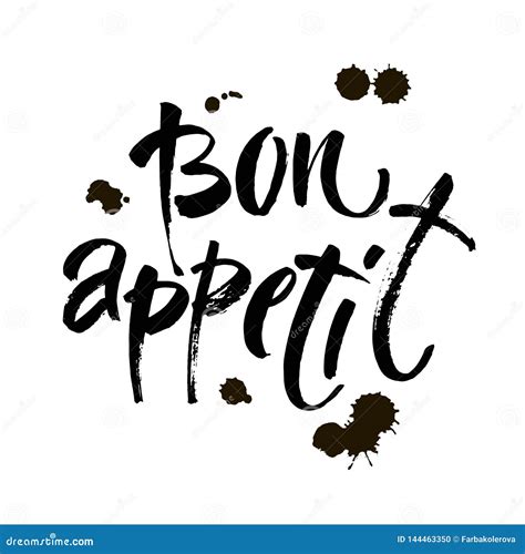 Bon Appetit Karte Hand Gezeichnet Hintergrund Beschriftend