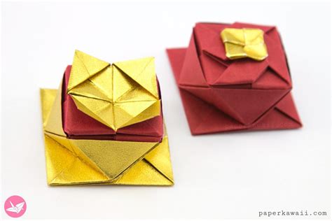 Origami Square Twist Box Tutorial Paper Kawaii