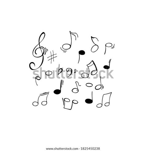 Handdrawn Sheet Music Illustration On White Stock Vector Royalty Free