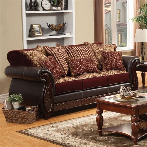 Tan And Gold Chenille Sofa Nicanor Sm6407 Sf Furniture Of America