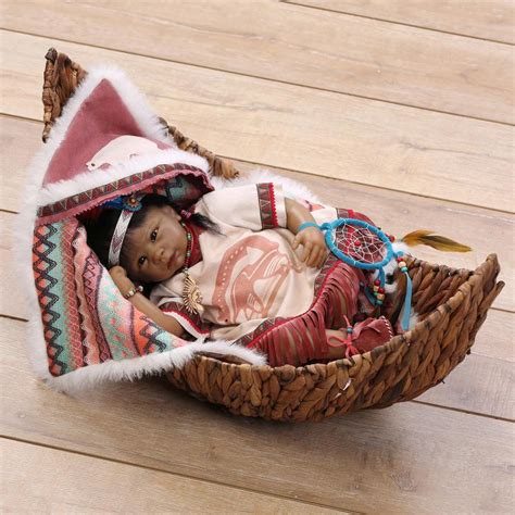 2018 New Native American Indian Reborn Baby Black Doll Collection Hobby
