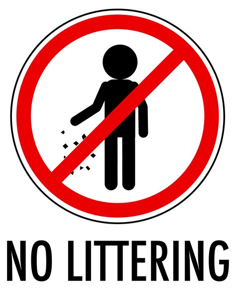 No Littering Sign Vector Art Icons And Graphics For Free Download