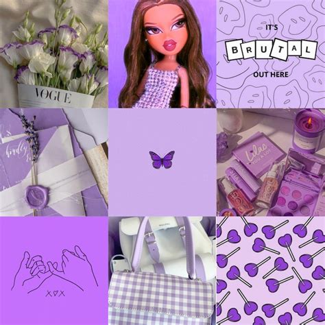 60 Digital Purple Aesthetic Collage Kit Purple Collage Kit Etsy