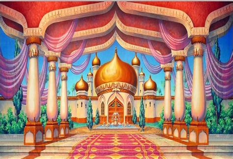 Arabian Aladdin Palace Castle Pillars Hall Backdrop Polyester Or Vinyl
