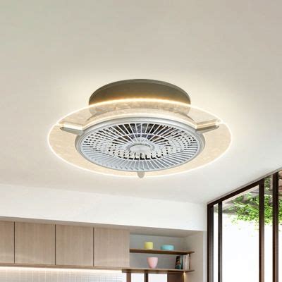 More secure, calmer and lovely in any setting! Round Bladeless Ceiling Fan Light Modern Acrylic Dining ...