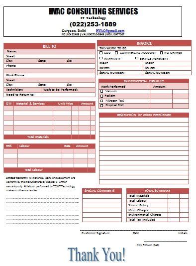 Sample work order form 10 free documents in word pdf. 19 best HVAC Invoice Templates images on Pinterest | Free stencils, Invoice template and Sample ...