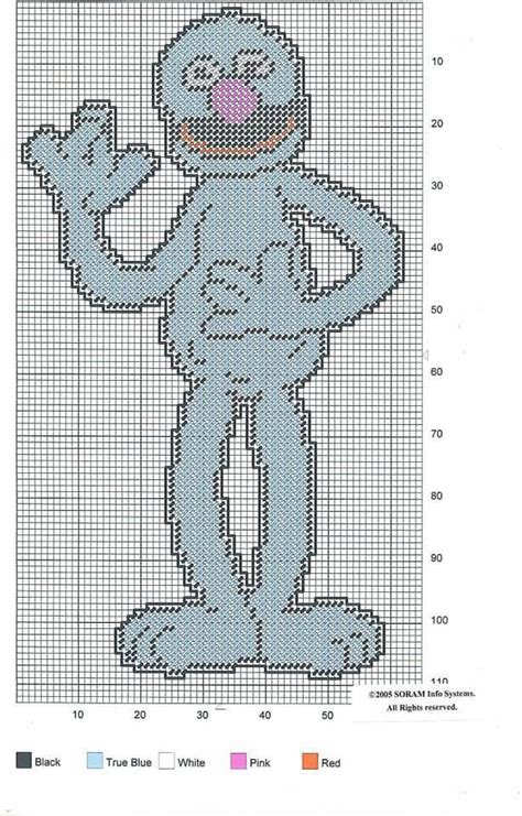 Baby sesame street cross stitch pattern. GROVER by SORAM INFO SYSTEMS -- SESAME STREET WALL HANGING ...