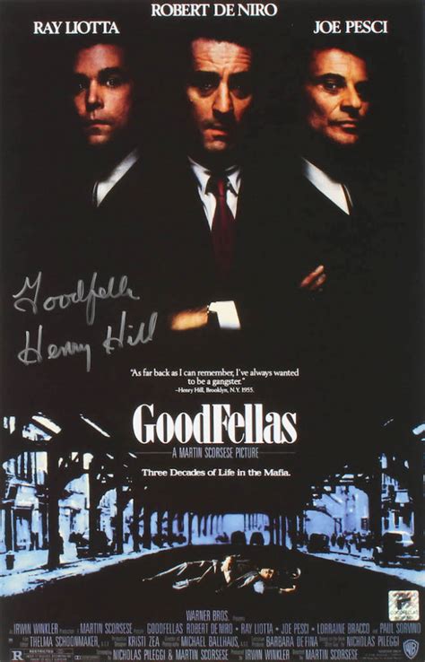Henry Hill Signed Goodfellas 11x17 Movie Poster Inscribed Goodfella