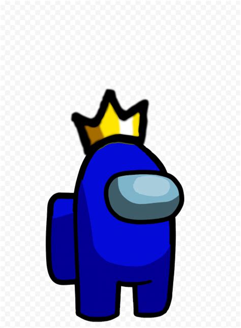Blue Among Us Crewmate Character With Crown Hat