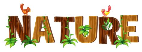 Font Design With Word Nature 454853 Vector Art At Vecteezy