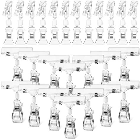 40Pcs-Double-Sided-Sign-Clip-Clear-Merchandise-Sign-Clip-Rotatable