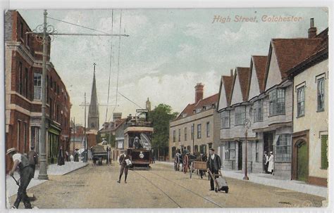 1907 Colchester High Street Essex Vintage Postcard Etsy Uk Postcard Colchester Old Postcards