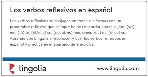 Los Verbos Reflexivos En Español