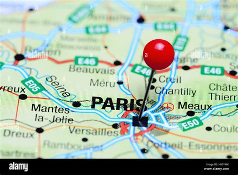 Paris Fixiert Auf Einer Karte Von Frankreich Stockfotografie Alamy