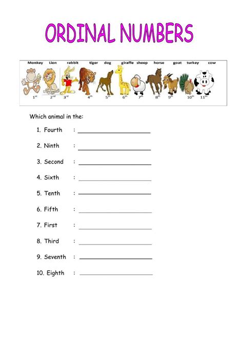 Ordinal Numbers Activity For Grade 2 Live Worksheets