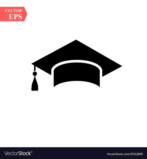 Graduation Hat Icon Isolated On White Royalty Free Vector