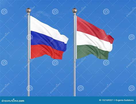 Russia Vs Hungary Thick Colored Silky Flags Of Russia And Hungary 3d