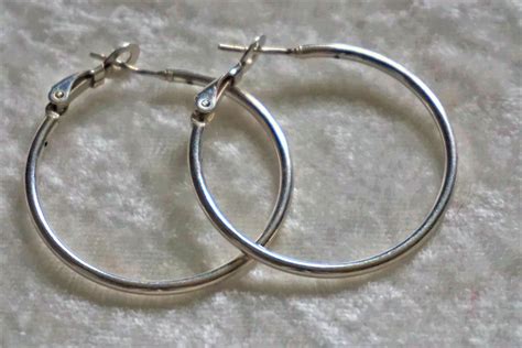 Vintage Hoop Earrings Lever Back Style 925 Sterling Silver Etsy