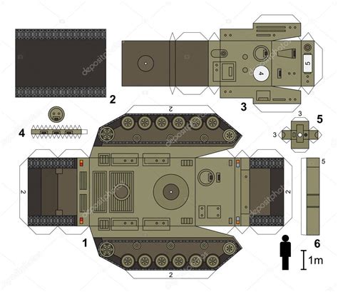 Paper Model Of A Tank Not A Real Type Vector Illustration Premium