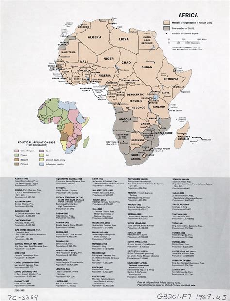 Large Detailed Political Map Of Africa With Marks Of Capitals 1969