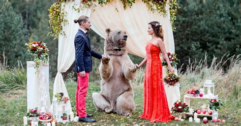 21 Stone Bear Marries Russian Couple In Bizarre Ceremony As